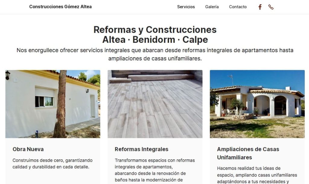 Construcciones gomez web